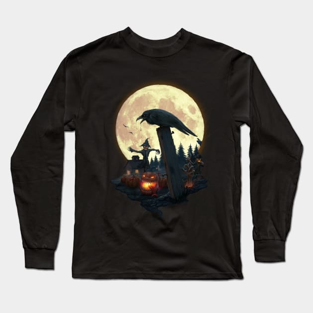 Halloween Theme Long Sleeve T-Shirt by chriskar